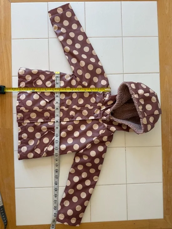 Toddler Lined Spring Raincoat Jacket Size 2T Me Jane Mini Pink Polka Dot EUC - Picture 8 of 10